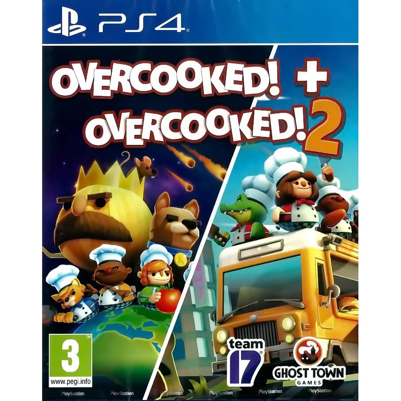 【全新未拆】PS4 煮過頭1+2 煮糊了 OVERCOOKED 1+2 I II 1是英文版 2是中文版【台中恐龍電玩】