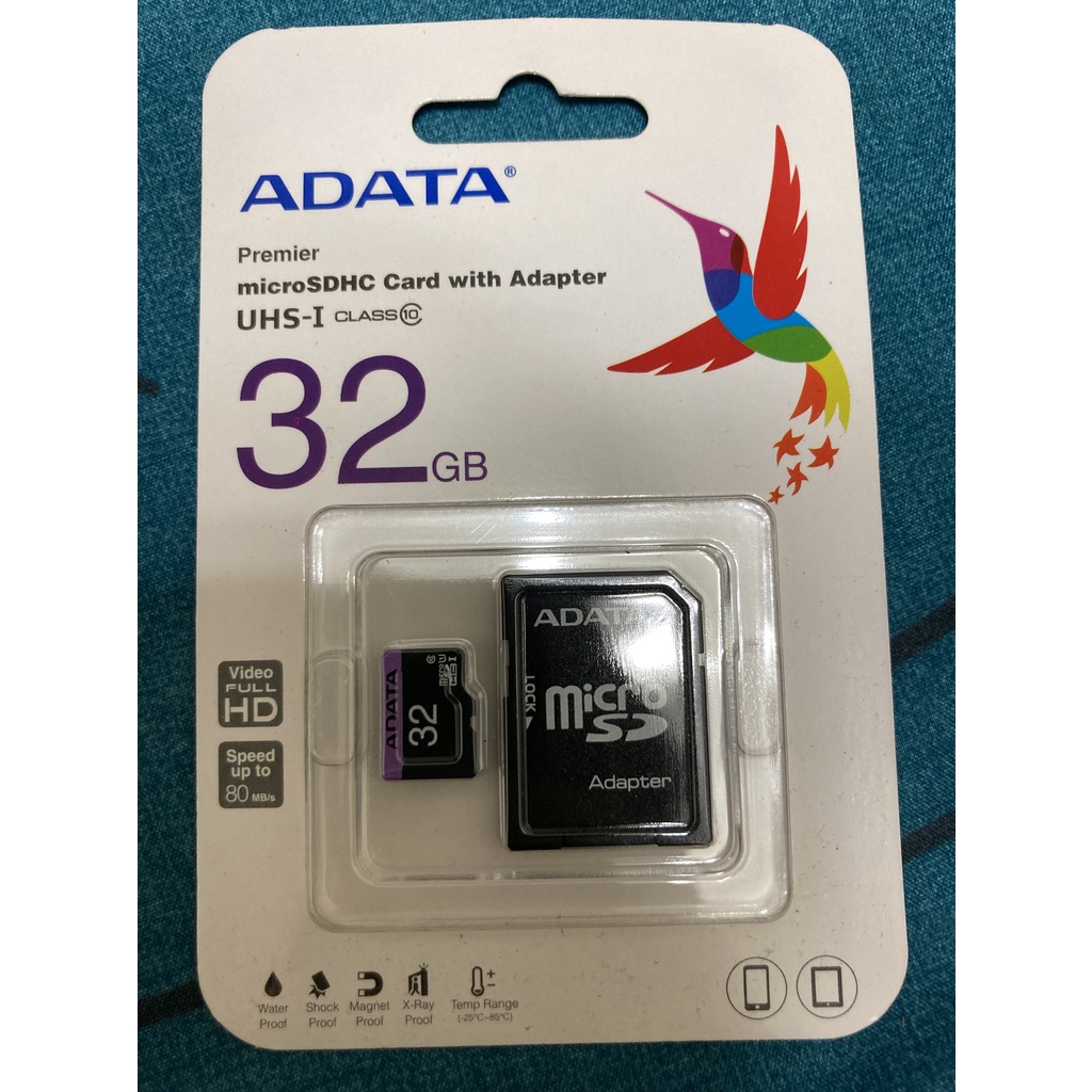 ADATA 威剛 microSDHC 記憶卡 32GB 附轉卡 UHS-I (全新品)