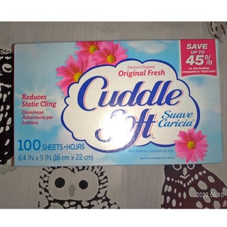 出清 美國 HENKEL Cuddle Soft Original 100張 原味烘衣紙 皂香&花香的綜合香味 除臭