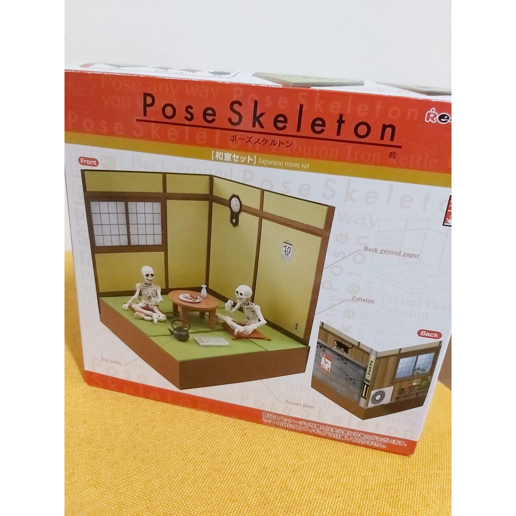 Re-ment 骨頭人 和室場景 榻榻米 佈景 盒玩 Pose Skeleton 骷髏人