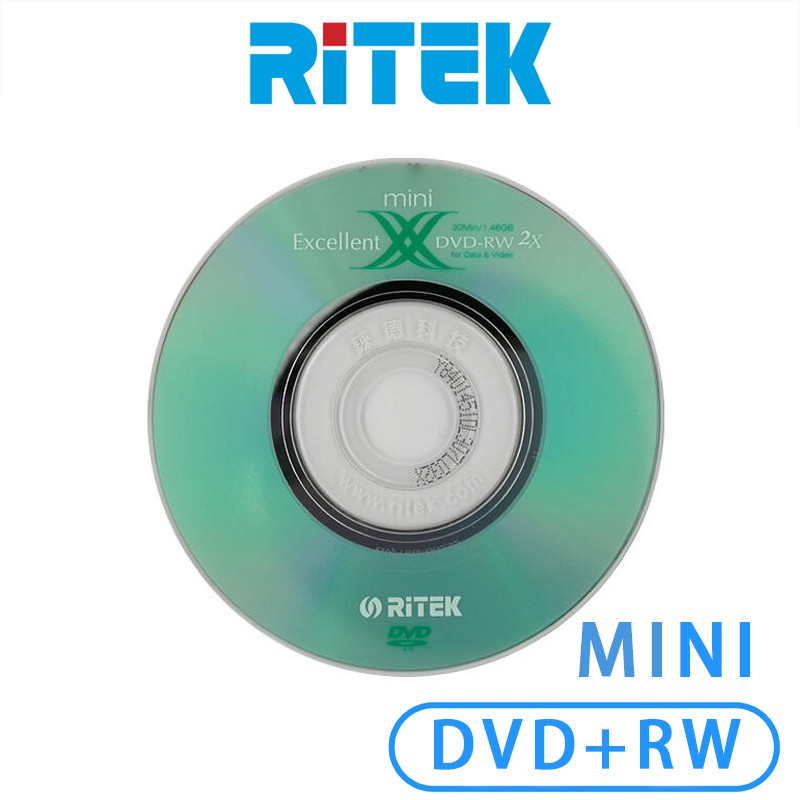 【Ritek錸德】mini DVD-RW 2X 8公分 一盒10片 DVD 光碟 布丁桶