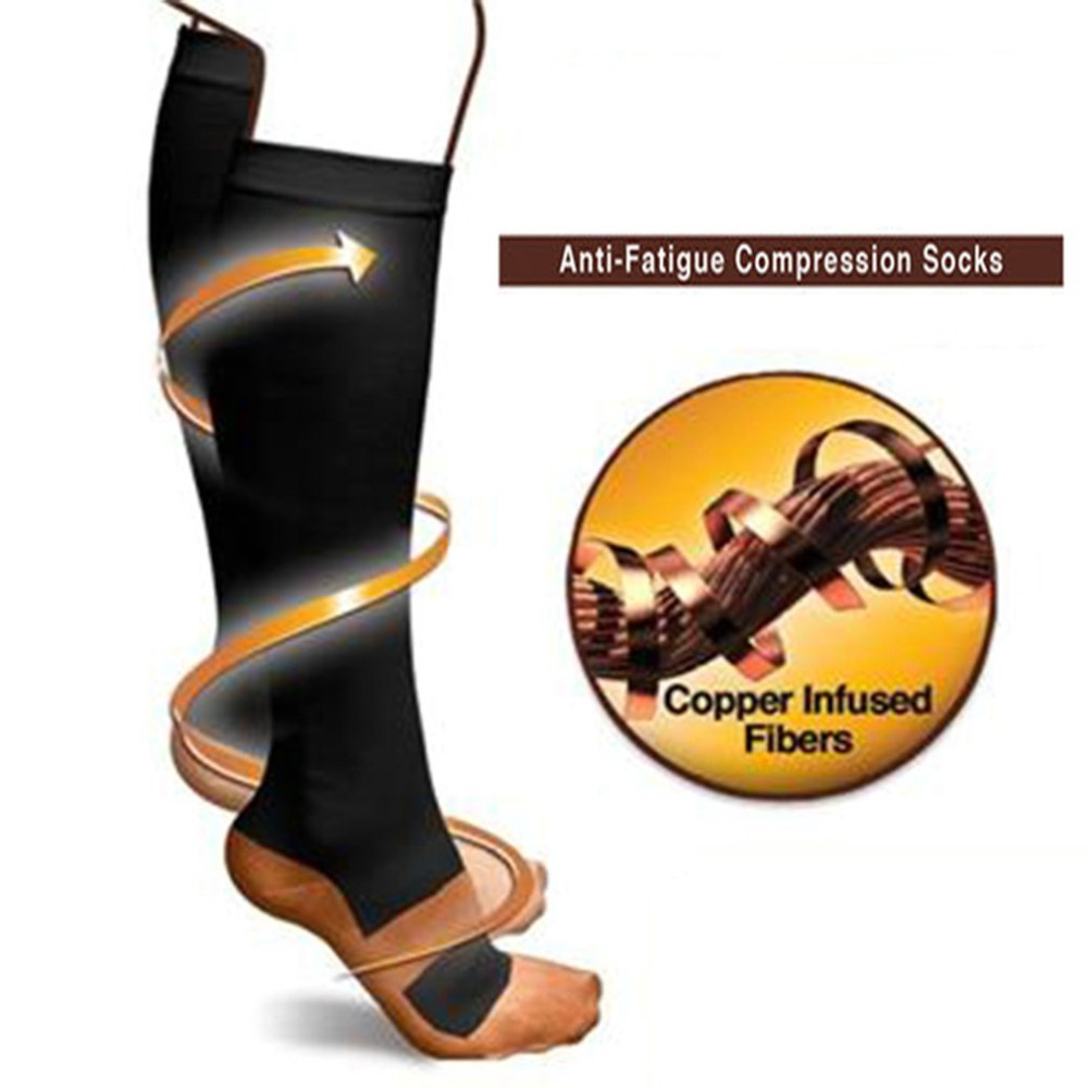 外貿防靜脈曲張襪飛機壓力襪銅纖維運動壓縮襪Compression sock腿襪運動防滑襪防抽筋壓縮襪膚色S/M(一雙)