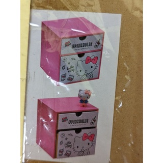 Hello Kitty 木製雙層收納盒 置物盒 桌上收納 夾娃娃 全新未拆封