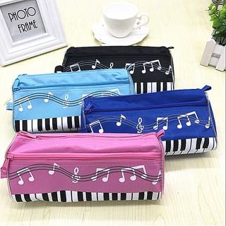 【愛樂城堡】音樂文具=音符鍵盤筆袋~防水.耐用~黑.藍.紅.粉紅.淺藍