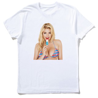 Kate Upton 短袖T恤 白色 凱特 阿普頓 模特兒圖案相片潮流性感比基尼人物超模