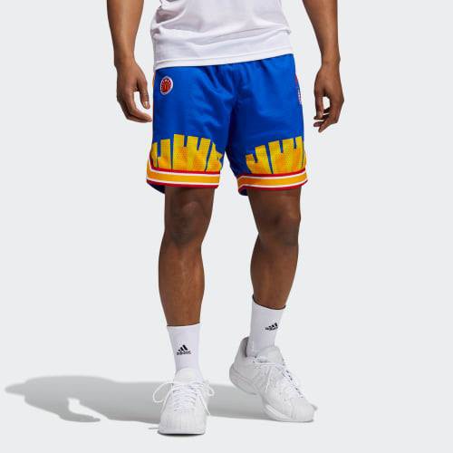 adidas ERIC EMANUEL X MCDAAG 雙面穿 黃藍 短褲 籃球褲 麥當勞 聯名款 薯條 H16550