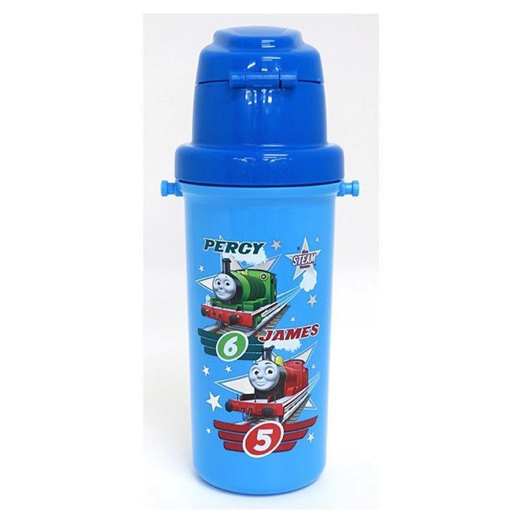 日本進口湯瑪士小火車 Thomas 塑膠彈蓋直飲水壺 冷水瓶、兒童水壺附背帶