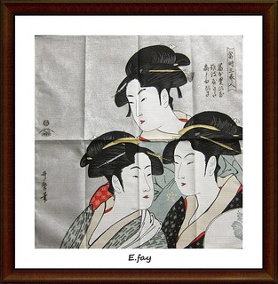 過日子~日本帶回,和風藝妓圖案小風呂敷,便當包巾,小方巾,包巾/袱巾(小)壁飾,抱枕