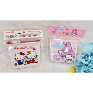 正版授權 三麗鷗 HELLO KITTY 凱蒂貓 美樂蒂 網格零錢包 收納包 置物包 零錢包 拉鍊包 錢包 兩款