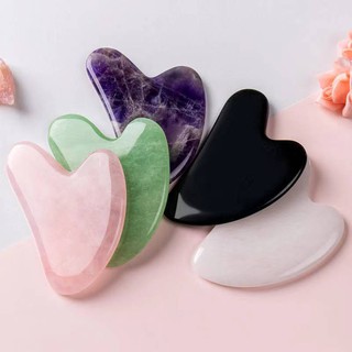 V型玉石刮痧板 / 粉晶刮痧板 瘦臉小V臉刮痧板 臉部刮痧板 玉石刮痧板 臉部刮痧撥筋板 臉部按摩器 心形刮痧板紫水晶