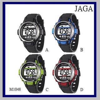 地球儀鐘錶 JAGA捷卡冷光電子錶 100米防水 運動休閒 中型款 學生 上班 運動 女生必備 超低價 M1048