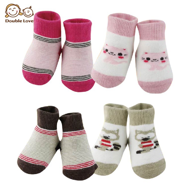 酷熊 (2雙組)日本手工加厚毛圈襪男女寶寶襪 嬰兒襪 (0-12M)【JB0018】