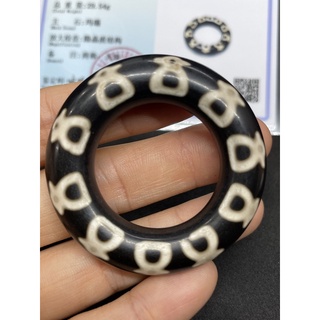 D4680天然西藏原礦 西藏天珠 財神天珠 平安扣 附鑒定證書 掛飾 墜飾 項鍊都可以自行DIY