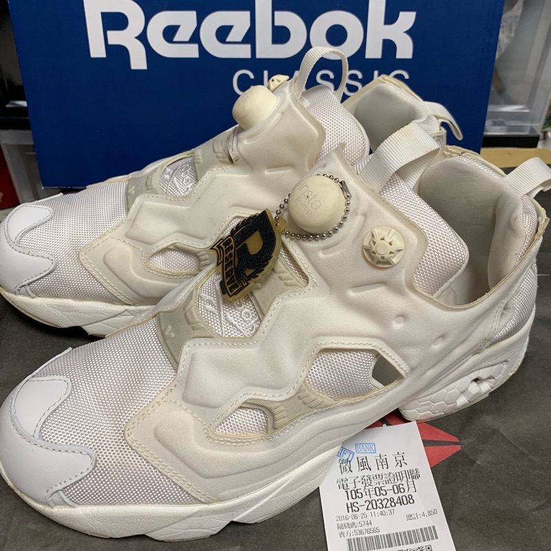 優質二手 Reebok Insta Pump Fury OG 全白 白魂 US: 9.5 /27.5cm 附發票