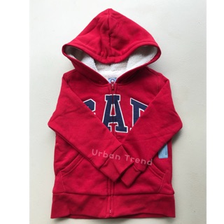[Urban Trend]現貨。Baby GAP經典logo仿羊糕絨厚刷毛襯裡連帽外套 4years