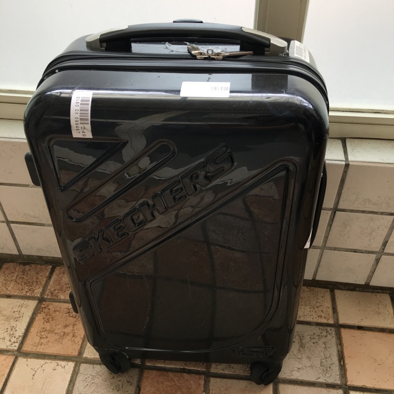 SKECHERS 二手 行李箱 登機箱 黑色 拉桿箱 約18寸