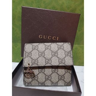 【全新正品】GUCCI 古馳 短夾 皮夾 經典LOGO款 皮革短夾