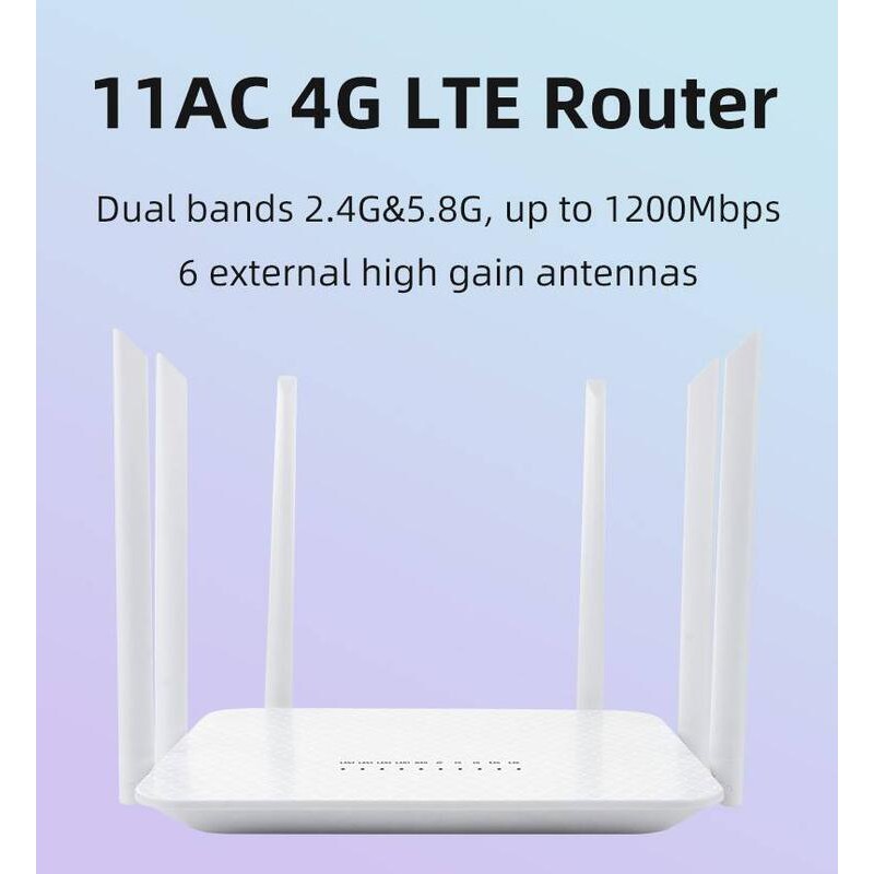 【全頻段】4G LTE SIM卡 6天線LT260A無線網卡路由器雙頻2.4G+5G WIFI分享另售b311 b315