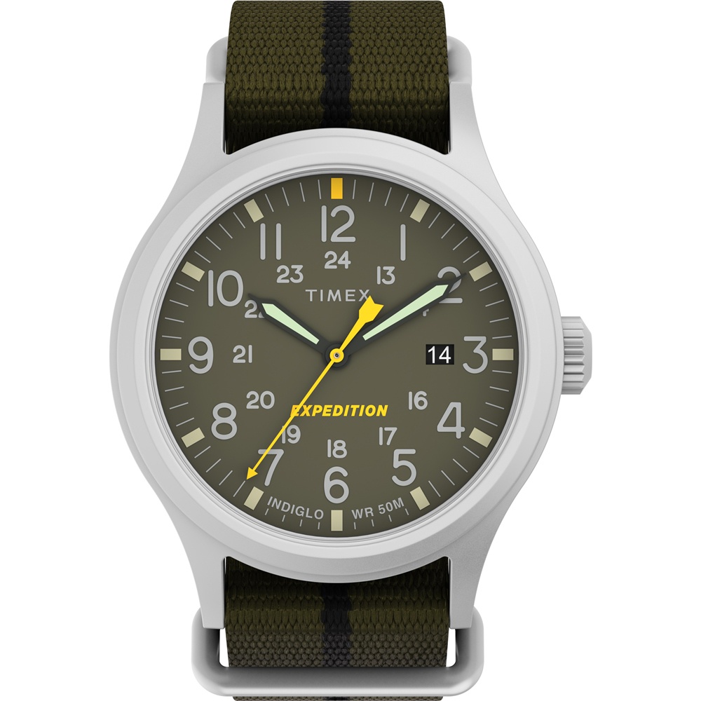 TIMEX 天美時 Expedition Sierra 綠色數字休閒腕錶 40mm TW2V07700 原廠公司貨