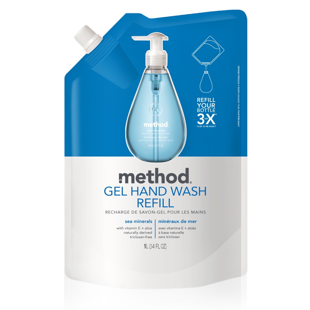 Method美則洗手乳補充包-海藍礦物 1000ml  抗菌 護手 美國認證 草本 植萃精油 滋潤不乾澀 暢銷