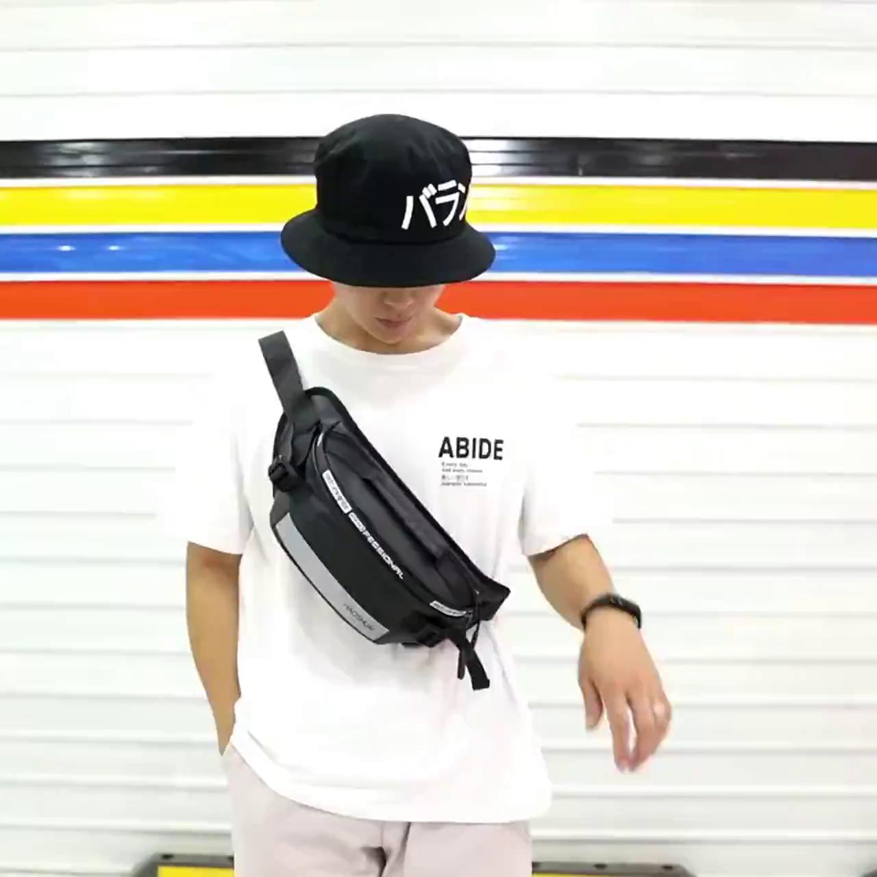 【Superbuy】潮流腰包/大容量胸包 防盜運動后背包包/側背包/側包/斜包 多功能防水挎包/健身包/跑步包/單肩包男