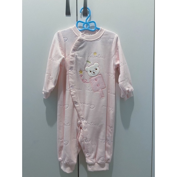 全新-Giovanni valentino 1-2歲童裝 粉色連身衣 80 彌月禮台灣製寶寶嬰兒服長袖春秋款過年新年禮物