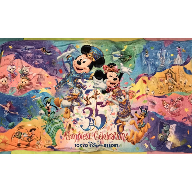 大尺寸東京迪士尼35週年系列浴巾！米奇米妮美人魚大集合！全新！日單