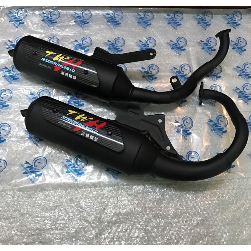 台灣TWH DIO ZX黑色碳纖維防燙蓋 50至70cc静音加速改裝排氣管
