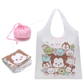 【全新現貨】日本 迪士尼 tsum tsum 購物袋 米奇 奇奇蒂蒂 毛怪 三眼怪 收納型購物袋 手提袋 迪士尼購物袋