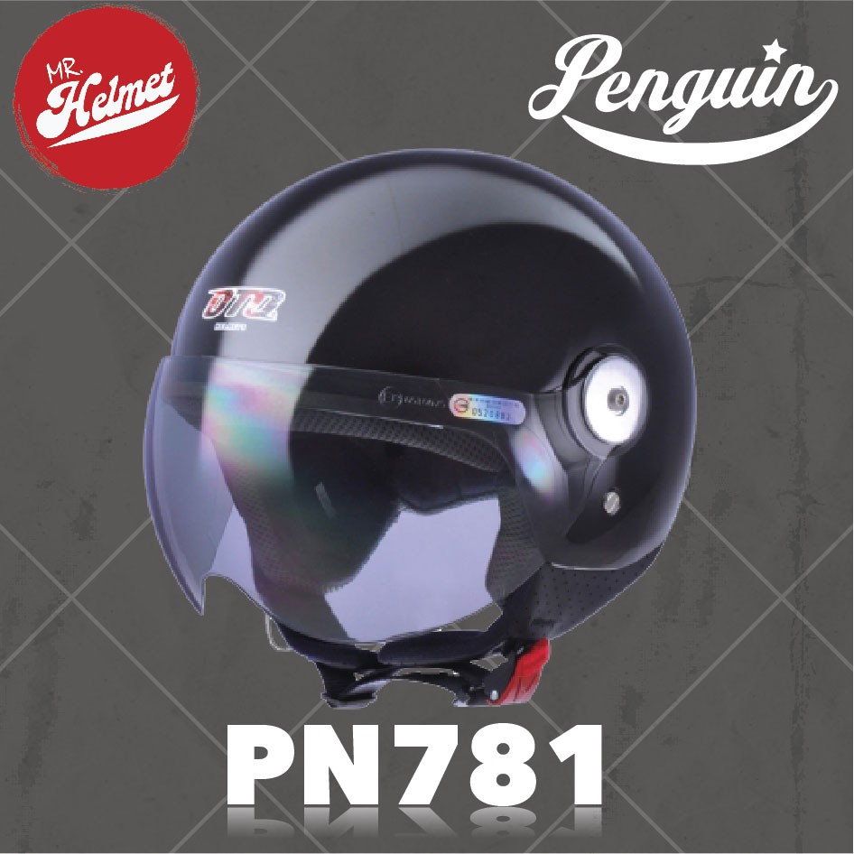 【安全帽先生】PENGUIN 安全帽 PN-781 素色 亮黑 3/4罩 亮面 飛行帽 海鳥牌 半罩