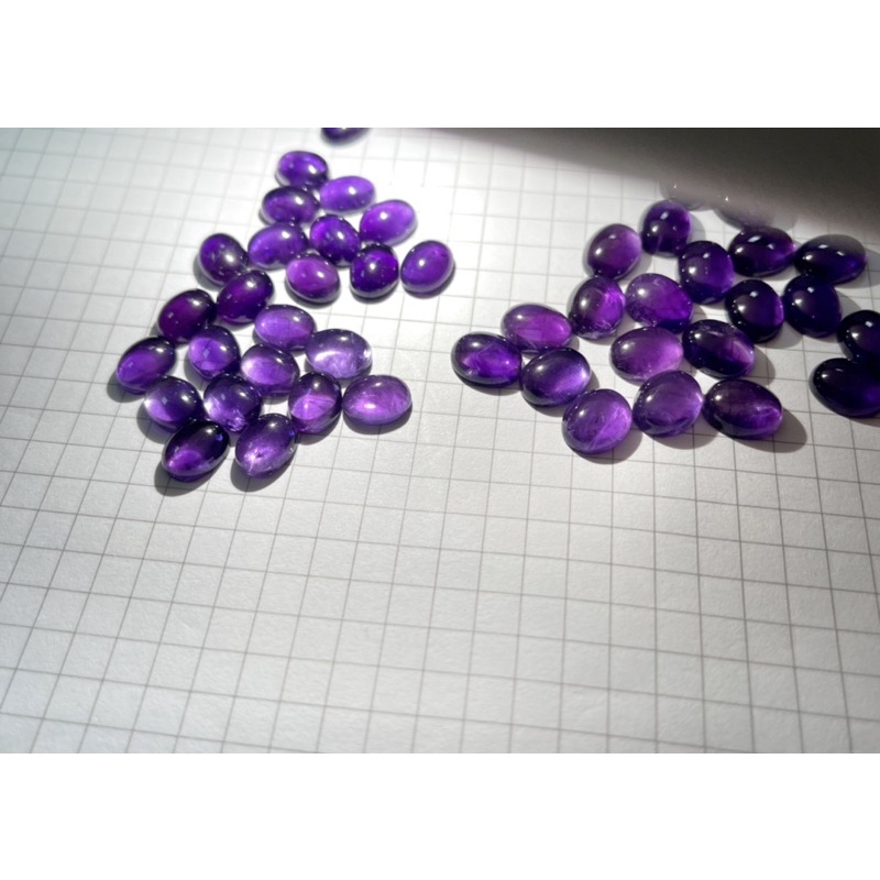 天然紫水晶橢圓戒面-蛋面- 7*9、8*10 及其他尺寸 #鑲嵌配件 #DIY #金工 #手做