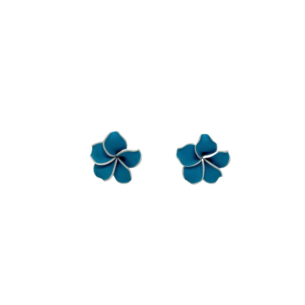 Fimo Plumeria Flower Earring 海島風 雞蛋花耳環 (軟陶) 夏威夷進口 全新