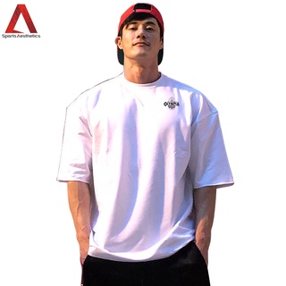 男士健身運動T卹 棉質 寬鬆休閒短袖圓領上衣 大呎碼 現貨t恤