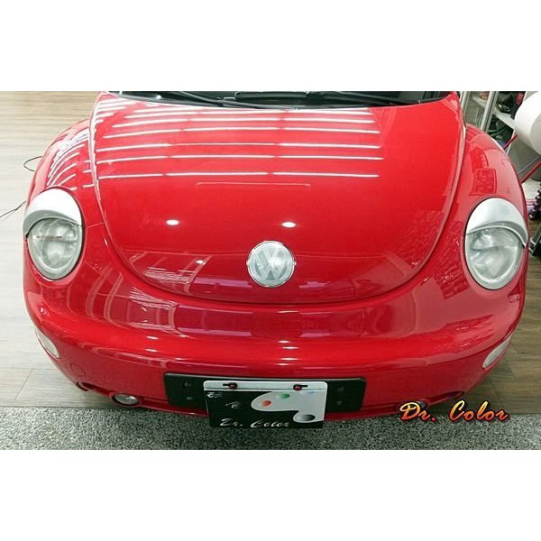 Dr. Color 玩色專業汽車包膜 Volkswagen Beetle 粉紅 / 金屬銀_燈眉 / 後視鏡 / 尾翼