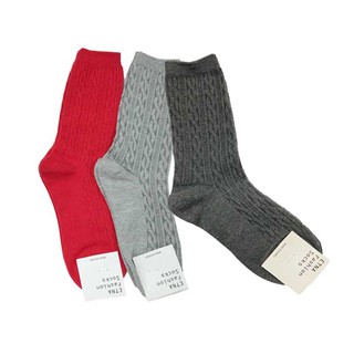 韓國襪子 編織感中長襪 素色襪 女生襪【花想容】