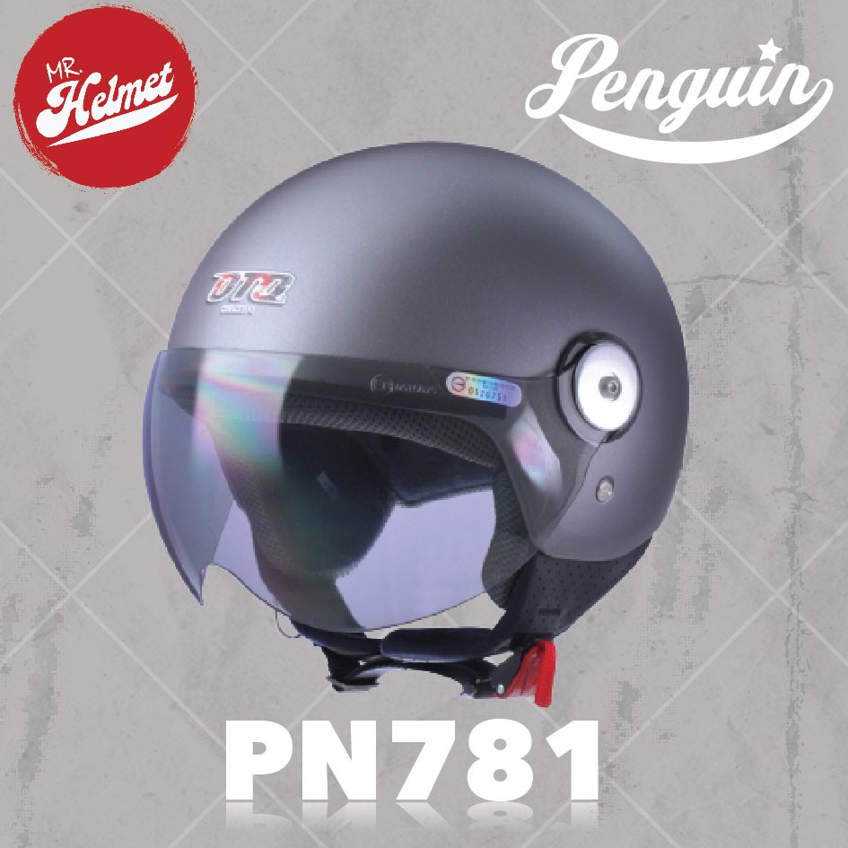 【安全帽先生】PENGUIN安全帽 PN-781 素色 消光灰 3/4罩 霧面 飛行帽 海鳥牌 半罩