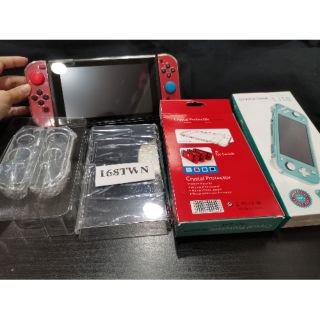 Switch水晶保護殼 透明殼 switch主機分體保護套 保護貼 switch周邊 switch腰桿帽 switch