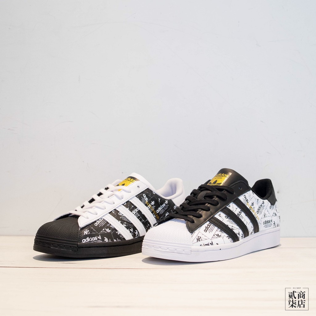 (貳柒商店) adidas SuperStar 男女款 休閒鞋 滿版 貝殼頭 金標 白 FV2819 黑 FV2820