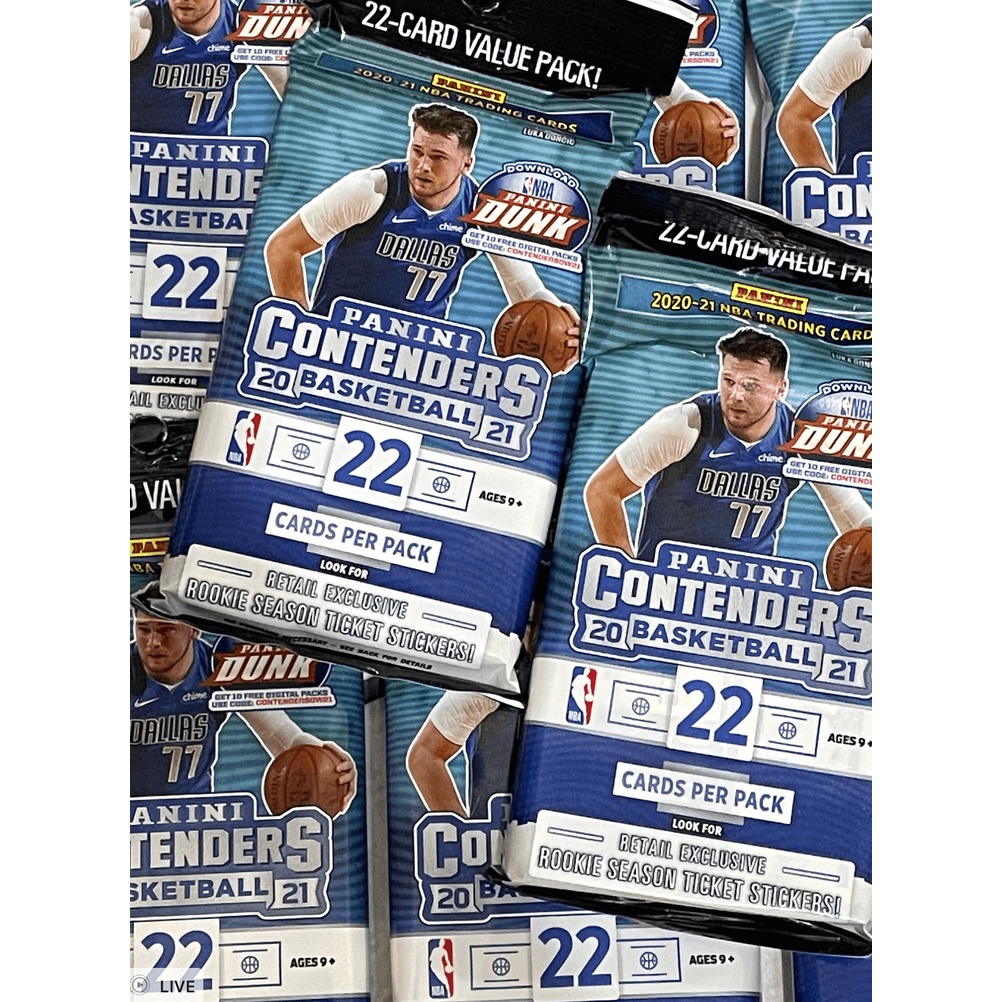 現貨多件優惠 2020-21 Panini NBA Contenders Basketball Cello Pack卡包