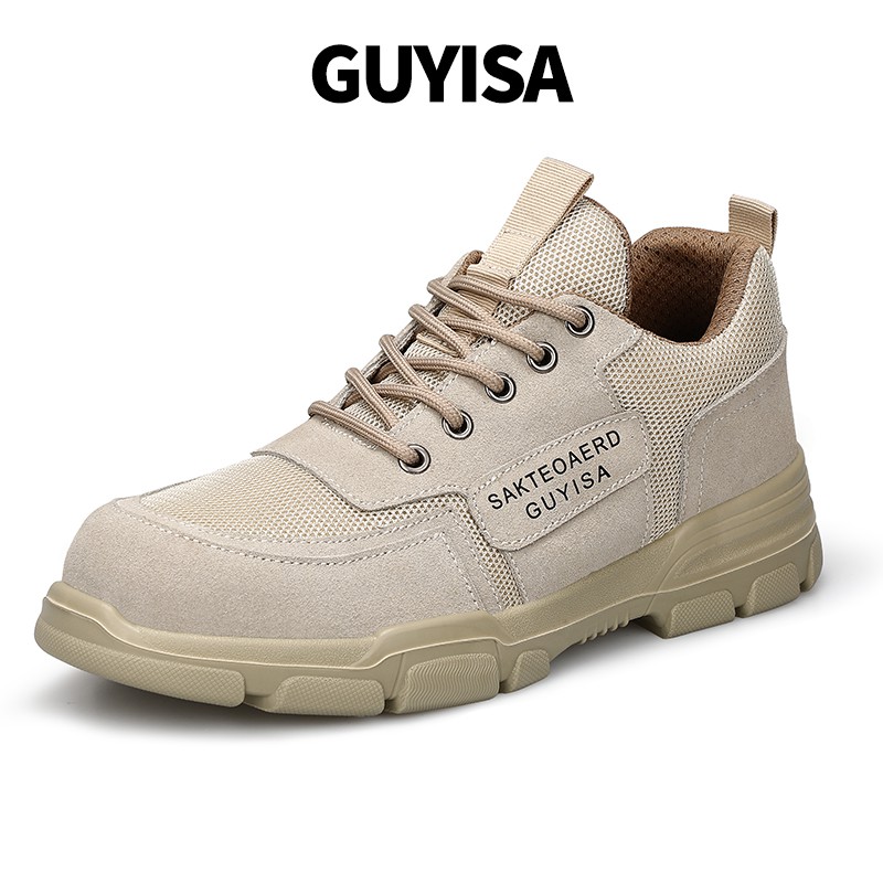 Guyisa 安全鞋鋼腳趾防燙聚氨酯實心底部現貨