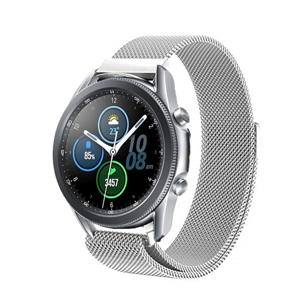 米蘭尼斯磁吸金屬快拆錶帶適用於 Samsung Galaxy Watch 3 41mm 45mm 腕帶金屬錶帶