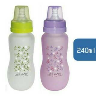 優生真母感玻璃奶瓶一般口俓240ml(綠/紫）