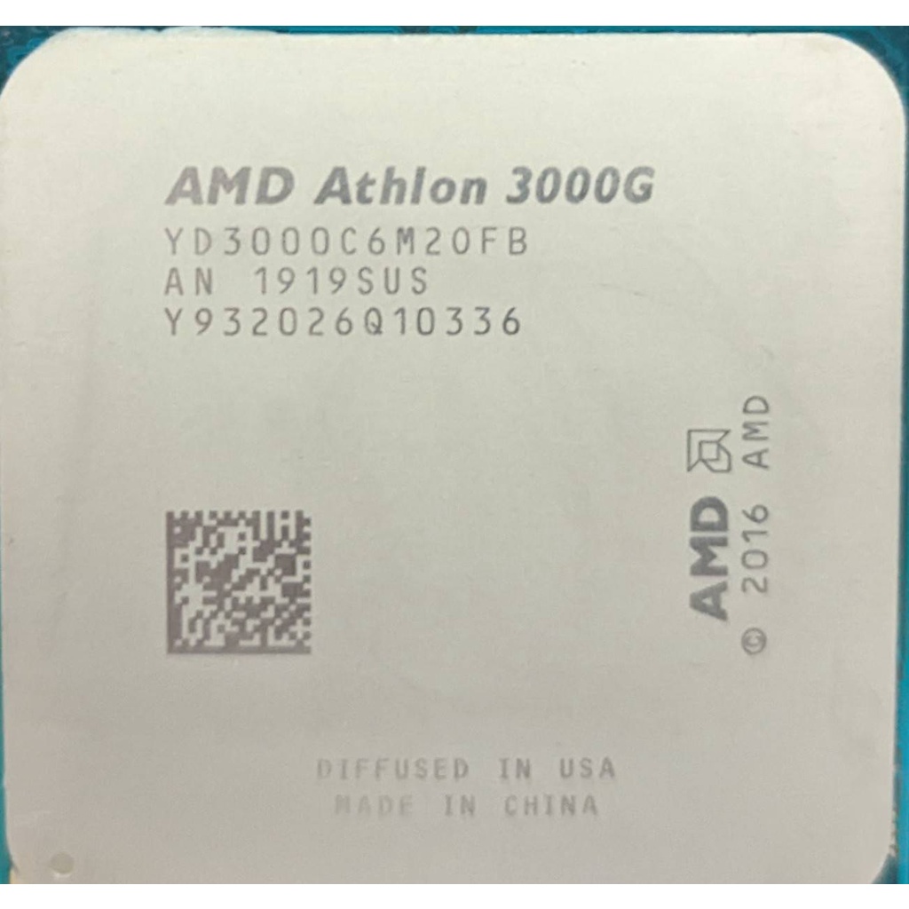 AMD Athlon 3000G AM4 3.5GHz 雙核心 二核四線程 中央處理器 CPU