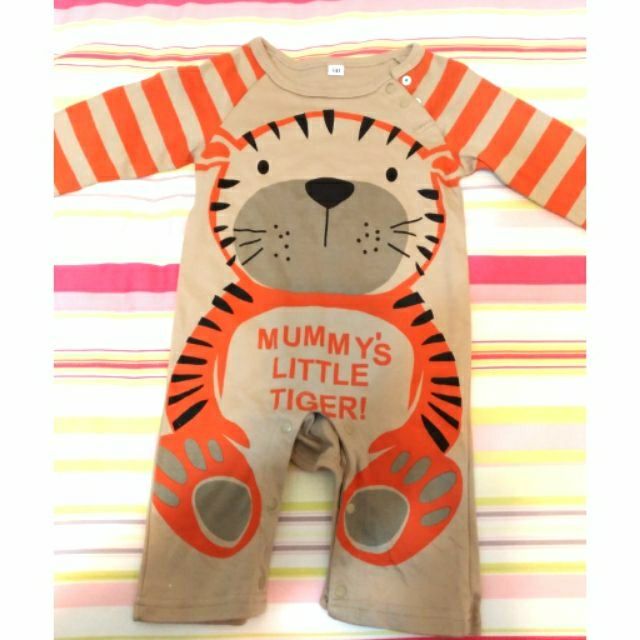 全新 可愛 小老虎 寶寶 連身衣 80cm 冬天 男童裝 長袖 冷氣房睡衣