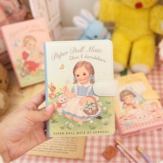 紅不讓生活館 『 韓國 afrocat』萬年曆 Paper doll mate 洋娃娃週計劃行事曆皮質手帳