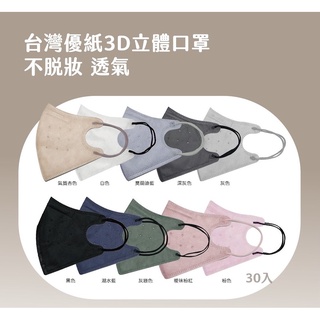 【台灣優紙】3D成人立體口罩～💕細繩款💕 ✨MIT+MD雙鋼印✨耳繩顏色隨機✨ 🔥現貨➕發票🔥