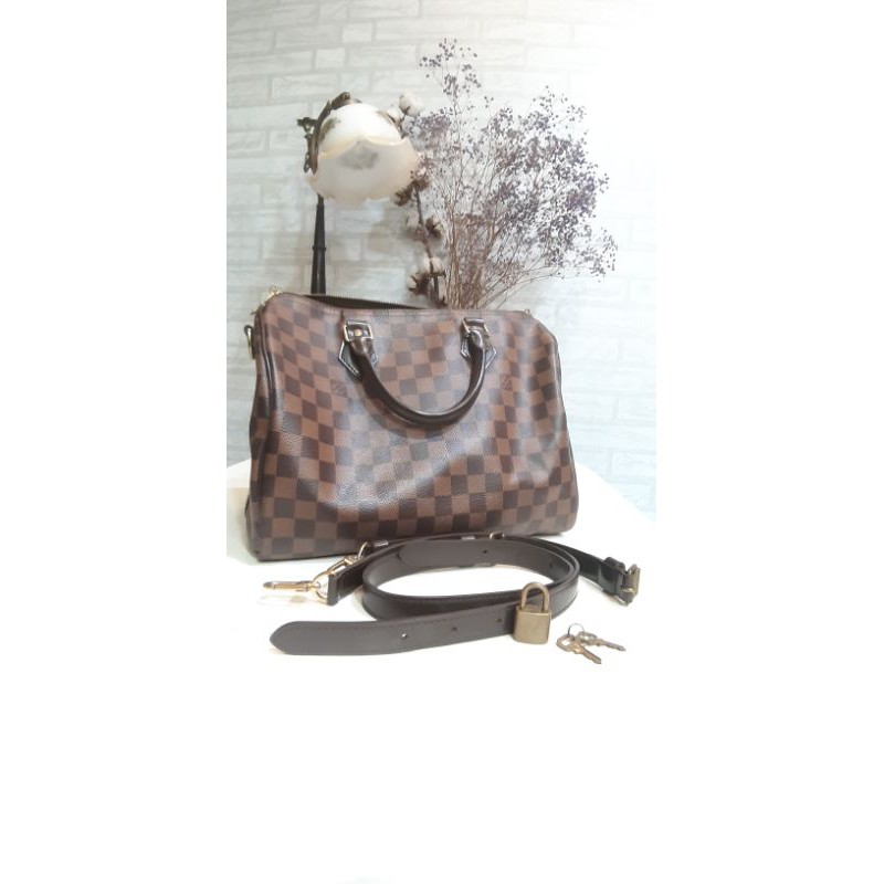 LV SPEEDY25 LV SPEEDY30原花紋棋盤格紋肩背手提側背