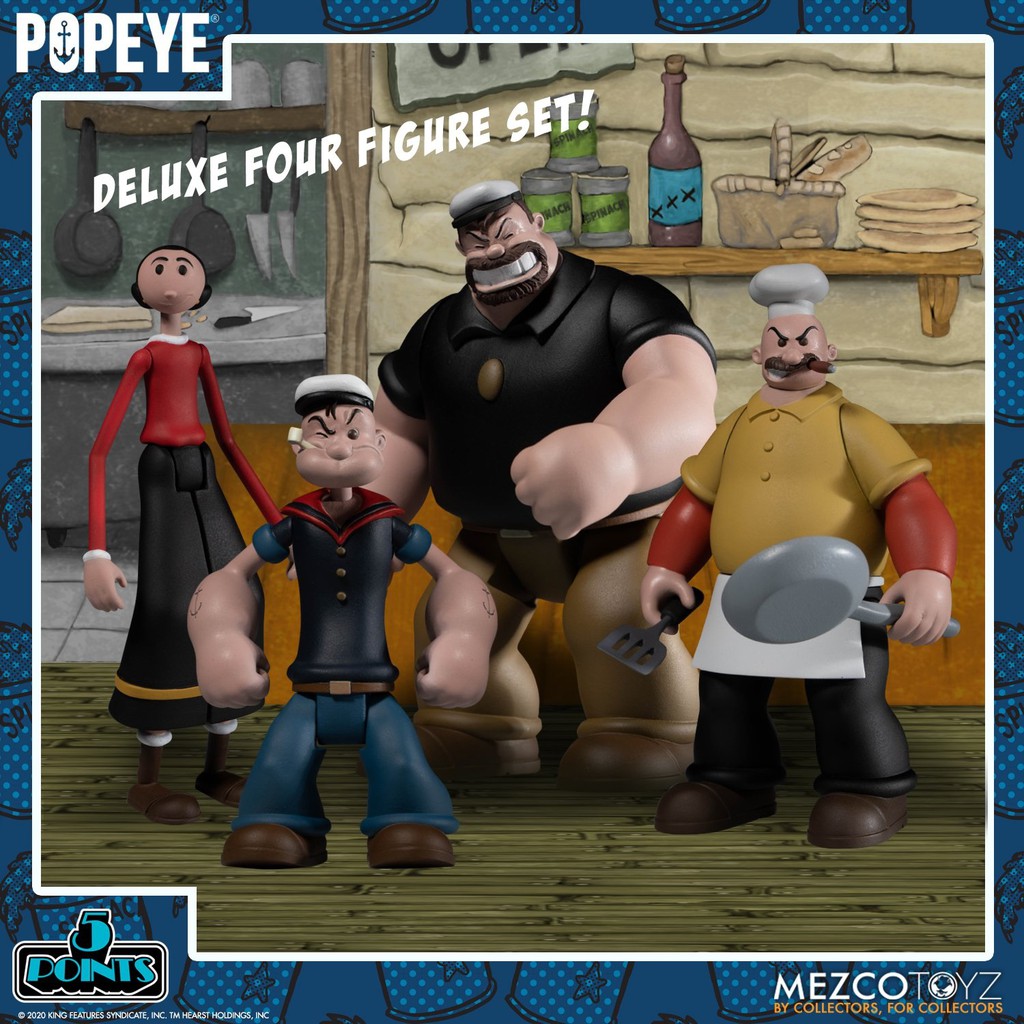 【撒旦玩具 SatanToys】預購 MEZCO【大力水手】卜派 popeye 奧莉薇 布魯托 小鬍子廚師 可動關節