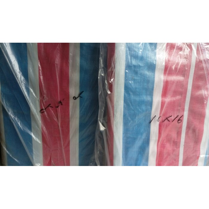 超厚型紅藍白帆布 8呎x10呎/12呎*12呎 防水帆布 遮雨帆布 塑膠布 _粗俗俗五金大賣場
