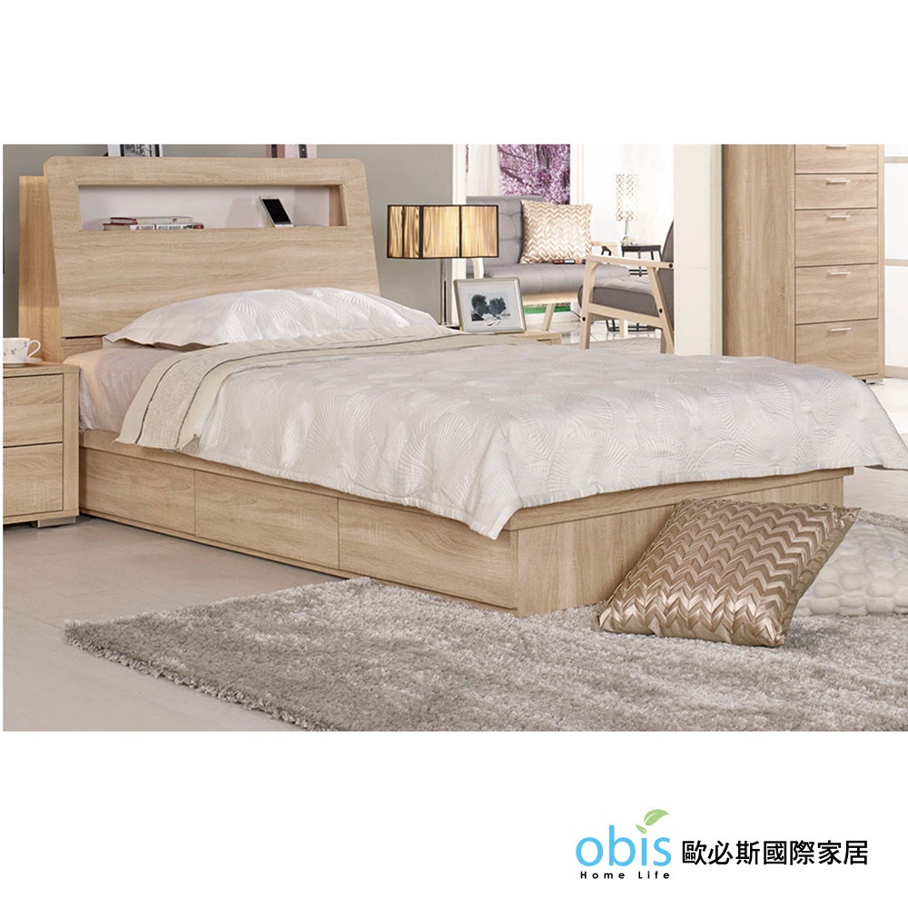 obis 床 床組 單人床組 格瑞斯3.5尺被櫥式單人床（床頭箱+床底）